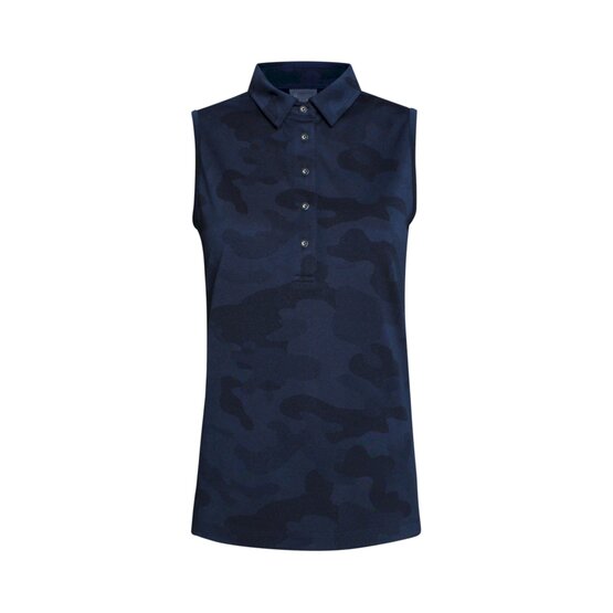 Backtee  Ladies Camou Top Sleeveless Polo navy