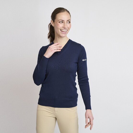 Backtee Ladies Organic Casual Sweater Strick Pullover navy