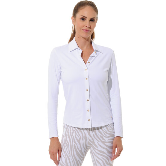 Image of MDC Button-down long sleeve polo white