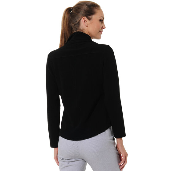 MDC  Relaxed fit button-down long sleeve polo black