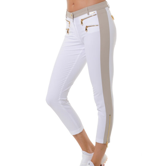MDC  Double zip cropped 7/8 pants white
