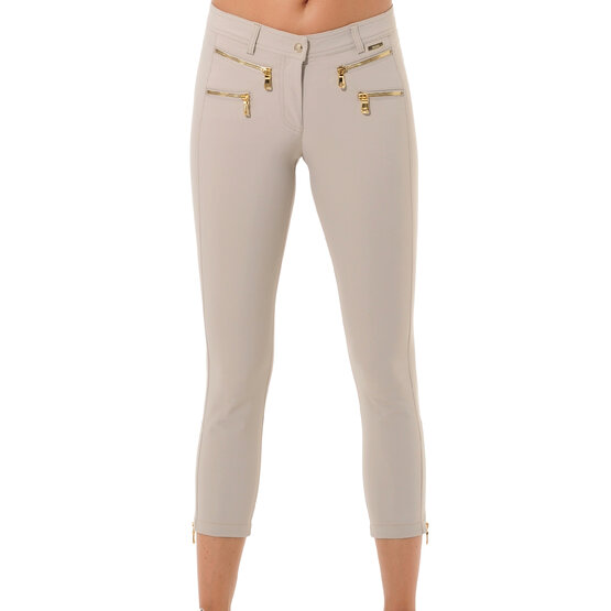 MDC  Double zip cropped 7/8 pants sand