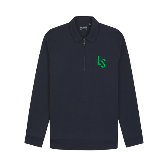 Lyle & Scott LS Logo Quarter Zip Sweatshirt Stretch Midlayer navy