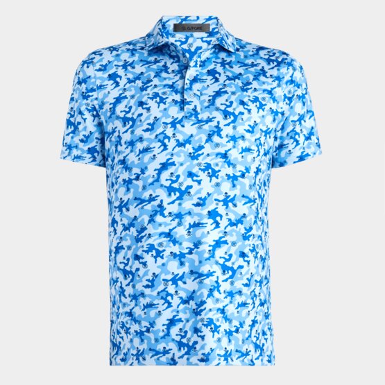 G/Fore  MAPPED ICON CAMO TECH JERSEY half-sleeve polo light blue