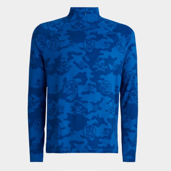 G Fore  EXPLODED ICON CAMO LUXE QUARTER ZIP Stretch Midlayer royal