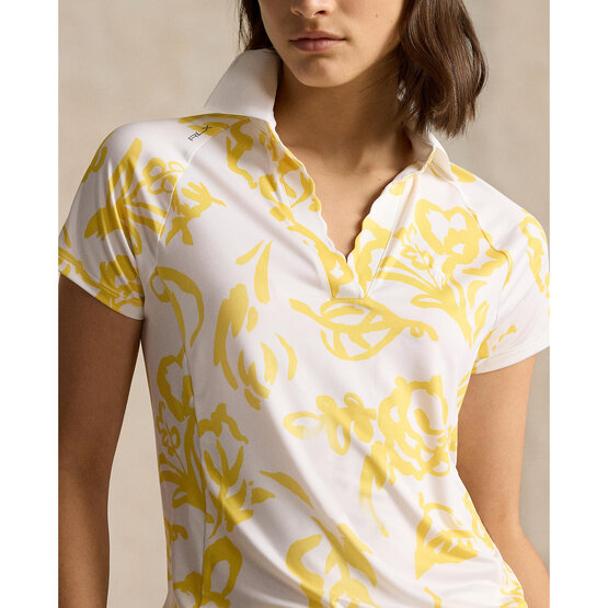 Polo Ralph Lauren polo V NECK FLOWER PRINT  s krátkým rukávem žlutá